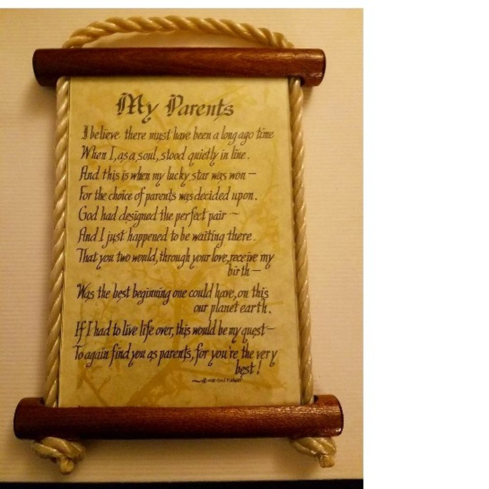 💖✨BEAUTIFUL✨💖 NEW Vintage Scroll Shop Plaque "My Parents"
